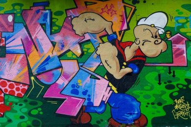 Graffiti-Projekt Foto eines Graffitis an einer Wand