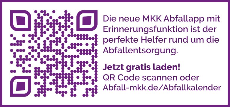 QR Code zur Weiterleitung an den digitalen Abfallkalender